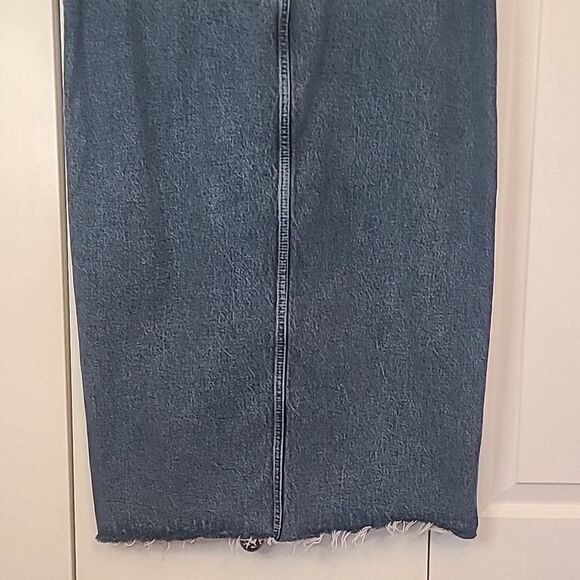 Reformation Nila Long Denim Skirt Medium Wash Size 12 - Picture 10 of 16